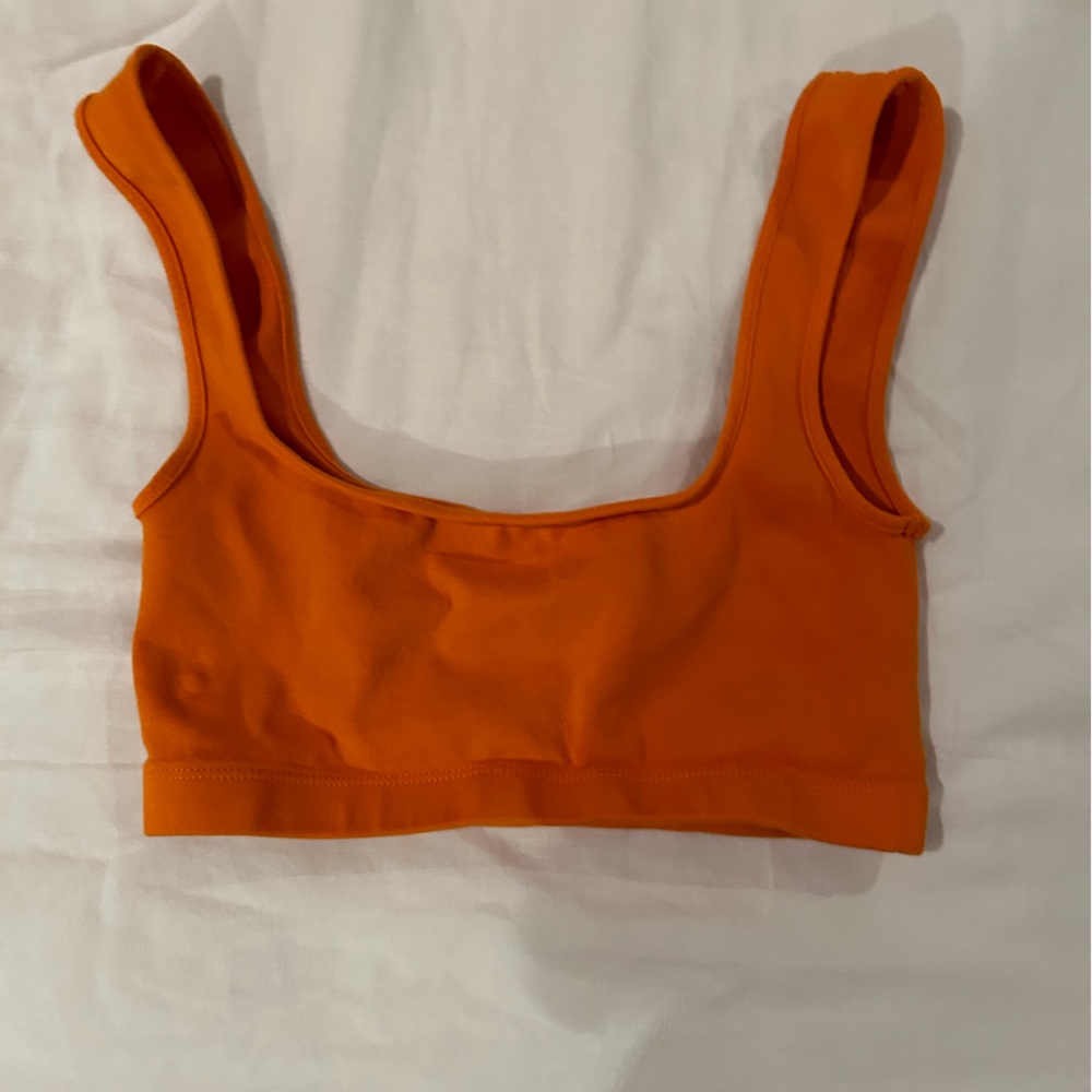 Zara orange cropped tank top